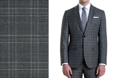 Suit Gray Checkered Wool and Silk 